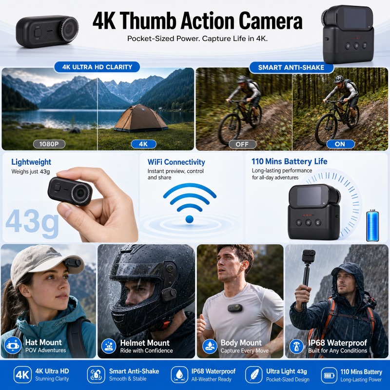 Caméra d'action APEX 4K, mini  - Garden Camera avis et prix